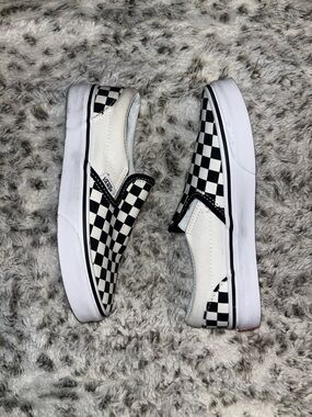 Vans Kids Checkerboard Slip-On Sneakers - Black & White